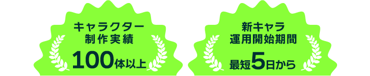 制作実績・新キャラ運用最短５日から